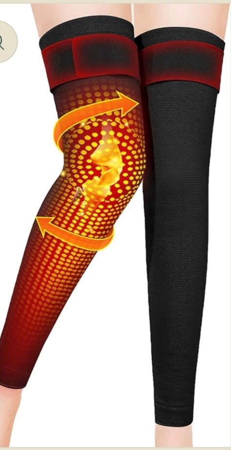 WINTER KNEE WARMERS PAIR – VELVET PADS FOR MEN & WOMEN WITH ADJUSTABLE BELT