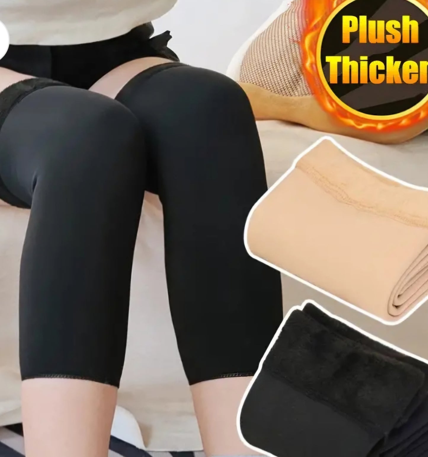 WINTER KNEE WARMERS PAIR – VELVET PADS FOR MEN & WOMEN WITH ADJUSTABLE BELT